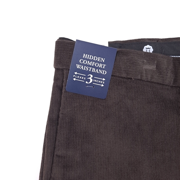 Haggar Mens Stretch Corduroy Pants Classic Fit Comfort Waist Brown Stretch 40x32 - Picture 4 of 8
